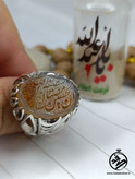 انگشتر نقره مردانه مدل فیلی/عقیق خطی