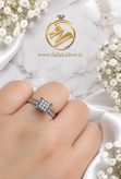 انگشتر نقره زنانه طرح نشان تاج مربعی